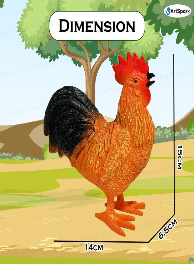 ArtSpark Realistic Rooster Figurine Toy - Amazing Look My Farm Animal Figure Playset Toy for Kid 3+Years Old, Birthday Gift for Kids, Boys, Girls (Rooster) - Image 2